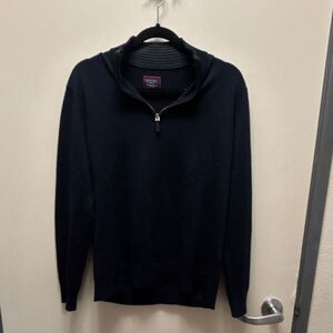 UNTUCKit Men's Black Knit 1/4 Zip Mock Neck Pullover Sweater Size M